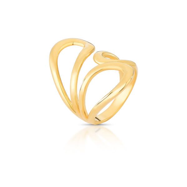 Anel Regulável Curvo Com Três Voltas Vazado