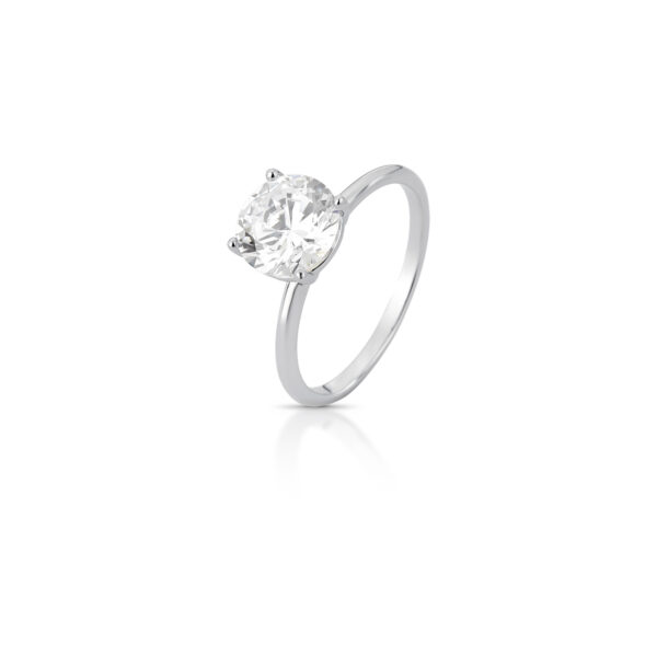 Anel Solitário Ponto De Luz Prata 925