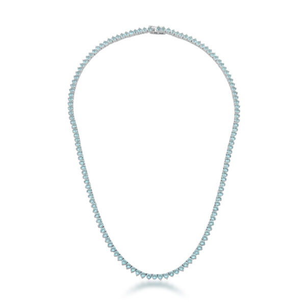 Colar Riviera Com Cristais Azul Redondos