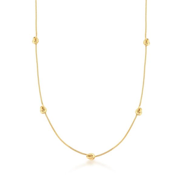 Colar Malha Veneziana 5 Nós Trançados Branho Ouro 18k