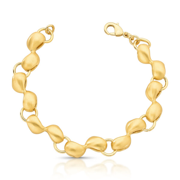 Pulseira Intercalada E Abaulada Acetinada