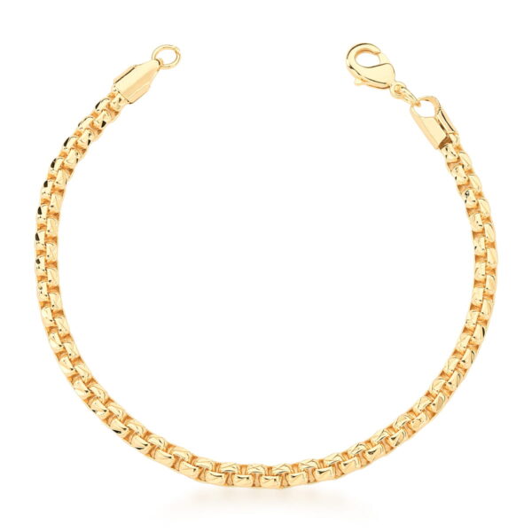 Pulseira Maleável Elos Trabalhados Banho Ouro 18k