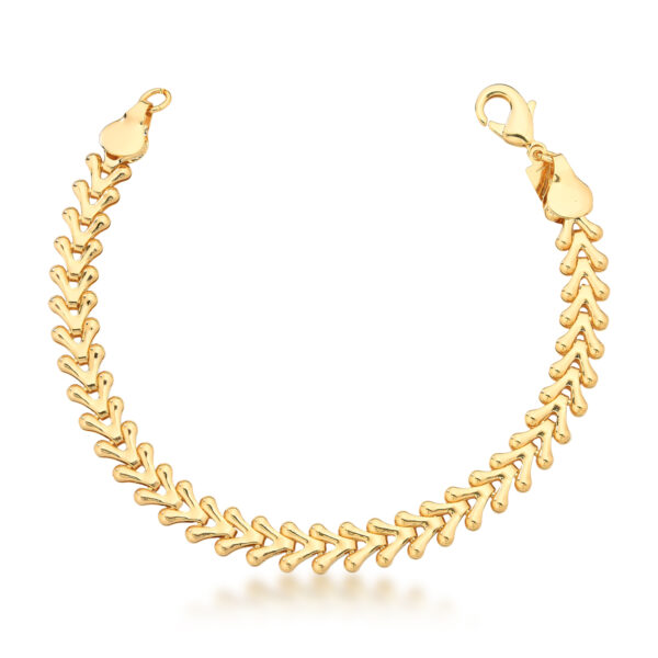 Pulseira Maleável Elo Folha Banho Ouro 18k