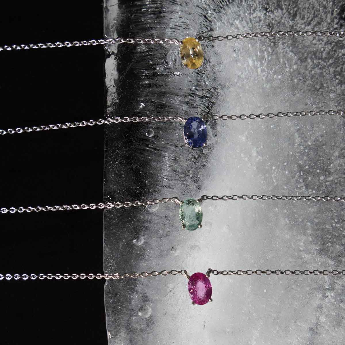 Colar Com Cristal Oval Prata 925