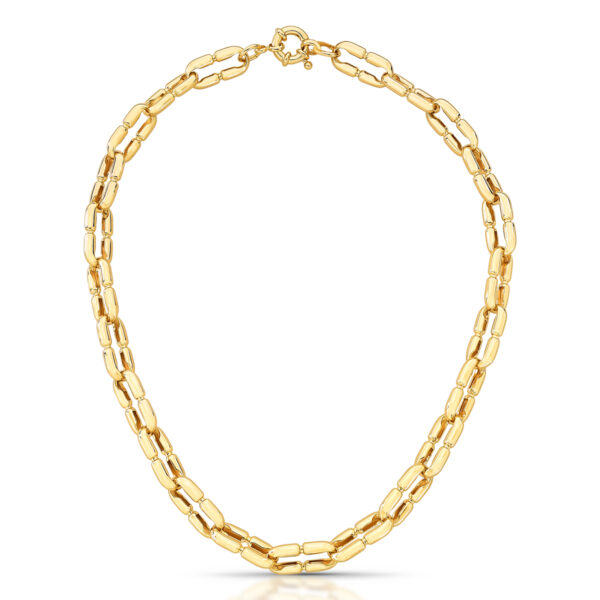 Colar Com Elos Lisos Retangulares Trabalhados