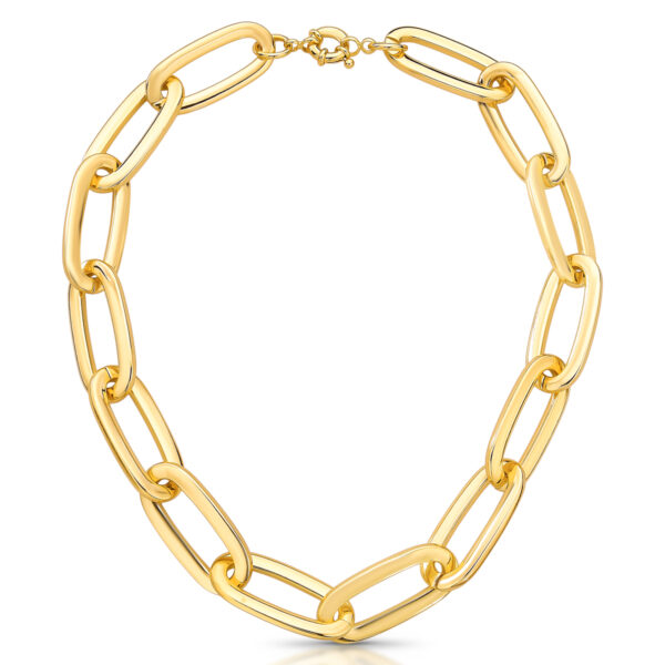 Colar Com Elos Ovais Lisos