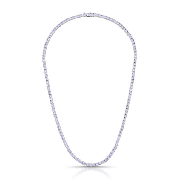 Colar Riviera Com Cristais Roxo Claro Redondos