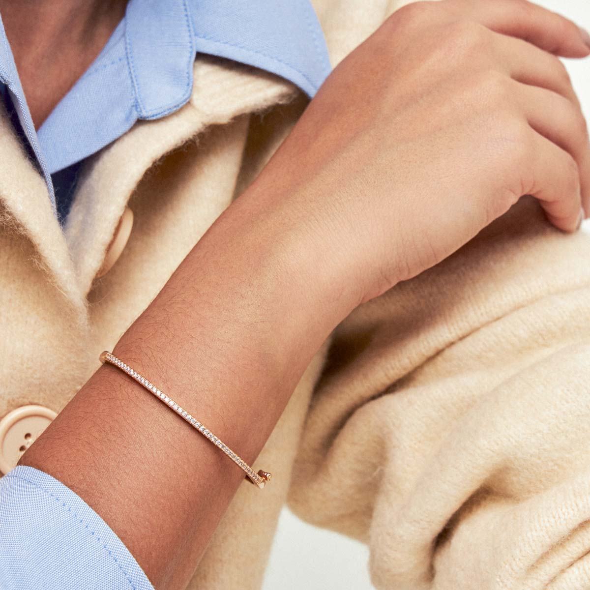 Bracelete 1 Linha Cravejada Zircônia