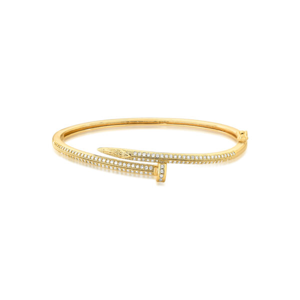 Bracelete Prego 2 Linhas Cravejadas Zircônia