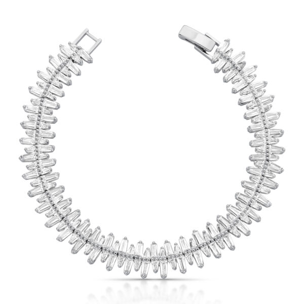 Pulseira Maleável Cristal Retangular Baguete