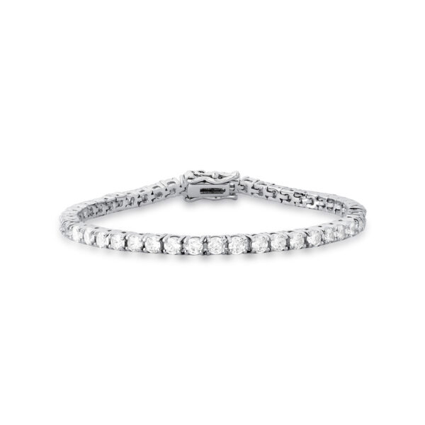 Pulseira Riviera Cristal Redondo 4 Garras Lateral Vazado