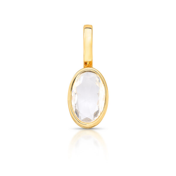 Pingente C/ Fecho Cristal Oval Lateral Vazado