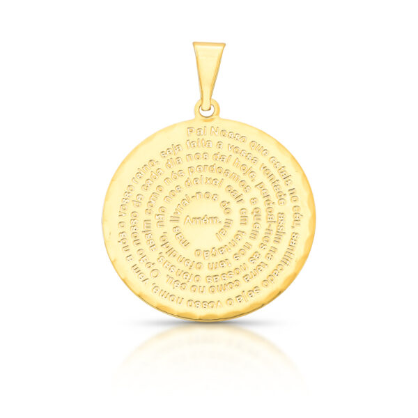 Pingente Medalha Pai Nosso Redondo